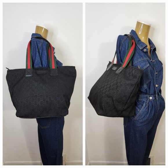 Gucci Handbags - ✨️GUCCI GG Canvas Web Sherry Line Tote Bag